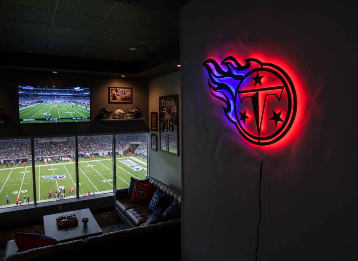 Tennessee Titans Wall Art - Football Team Logo Home Decor Gift
