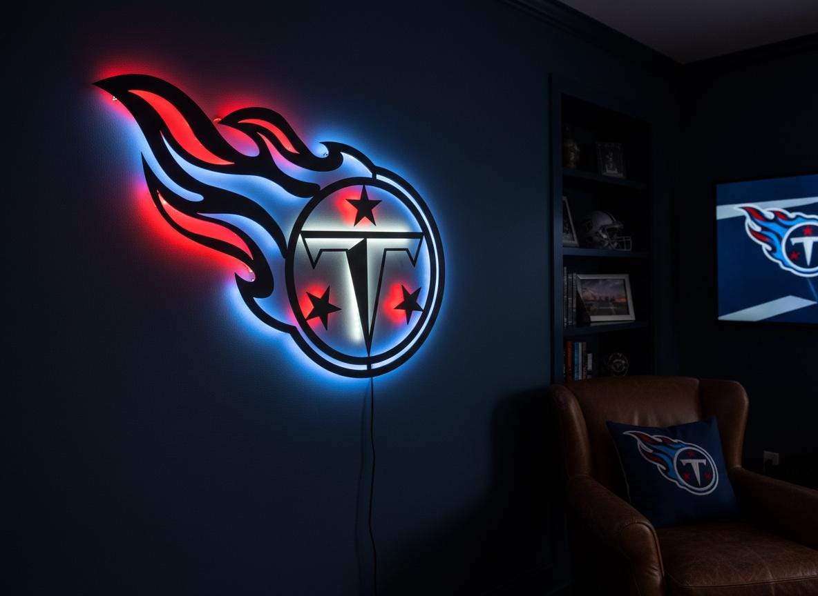 Tennessee Titans Wall Art - Football Team Logo Home Decor Gift
