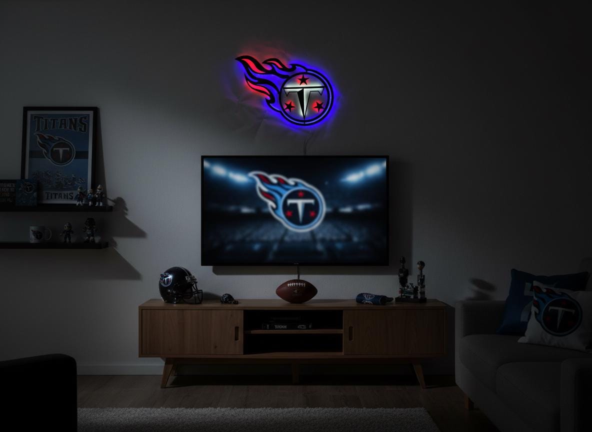 Tennessee Titans Wall Art - Football Team Logo Home Decor Gift