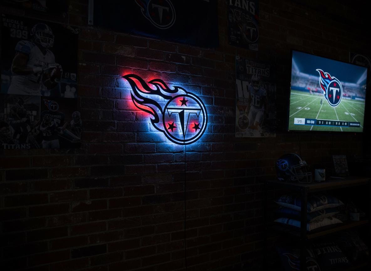 Tennessee Titans Wall Art - Football Team Logo Home Decor Gift