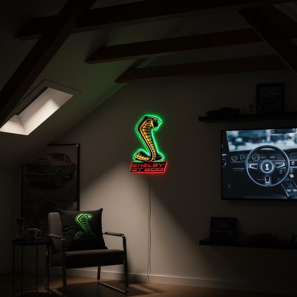 Shelby GT500 Wall Art - Classic Car Logo Garage Decor Man Cave Gift