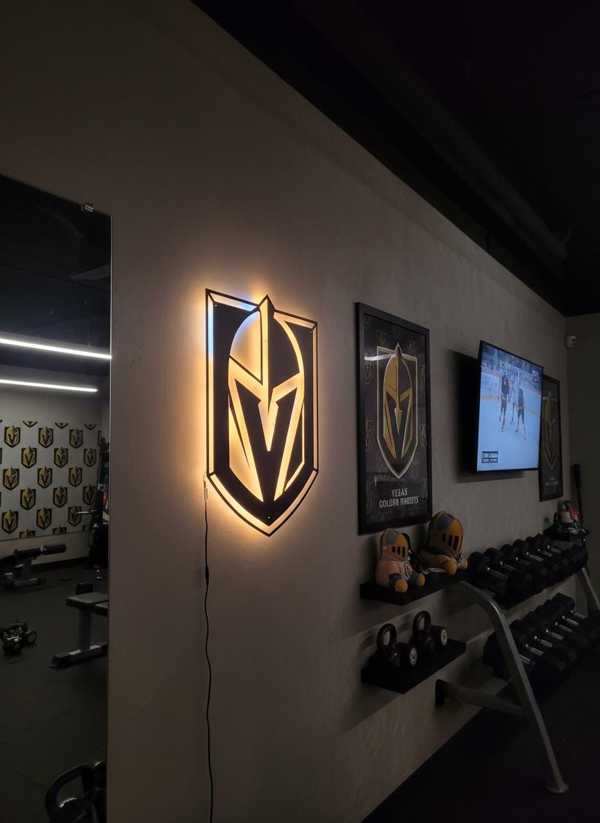 Vegas Golden Knights Wall Art - NHL Team Logo Decor for Game Room