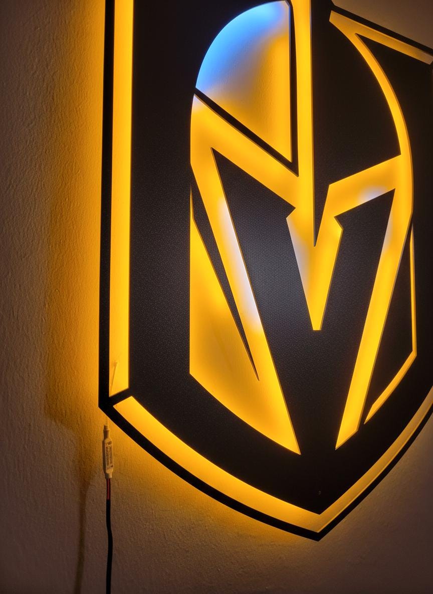 Vegas Golden Knights Wall Art - NHL Team Logo Decor for Game Room