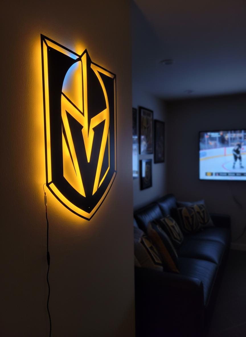 Vegas Golden Knights Wall Art - NHL Team Logo Decor for Game Room
