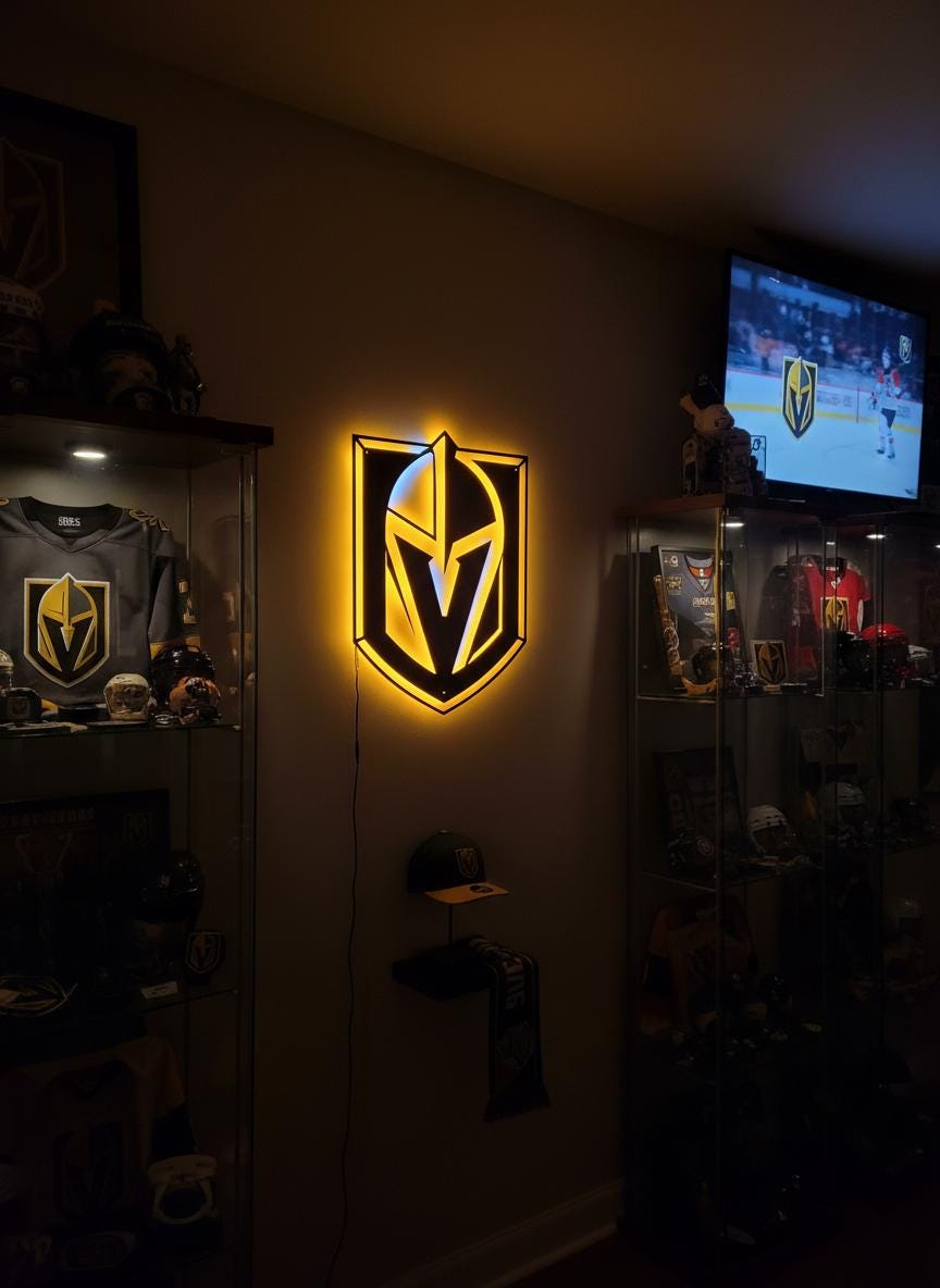 Vegas Golden Knights Wall Art - NHL Team Logo Decor for Game Room