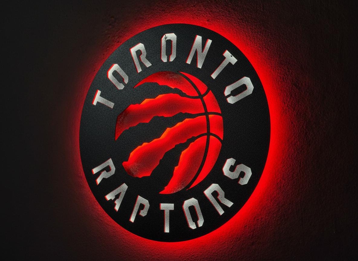 Toronto Raptors Wall Art - Team Logo Game Room Decor Man Cave Gift