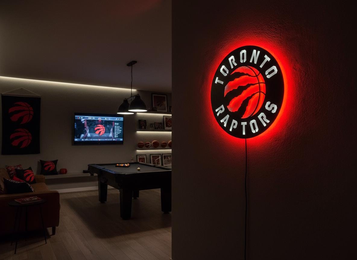 Toronto Raptors Wall Art - Team Logo Game Room Decor Man Cave Gift