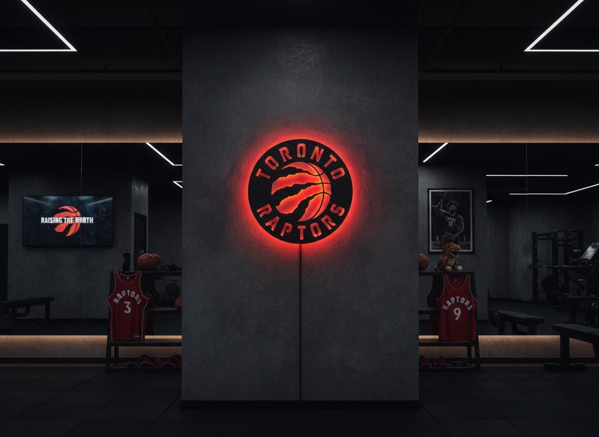Toronto Raptors Wall Art - Team Logo Game Room Decor Man Cave Gift
