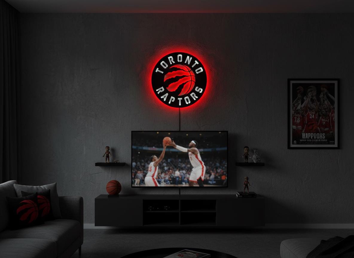 Toronto Raptors Wall Art - Team Logo Game Room Decor Man Cave Gift