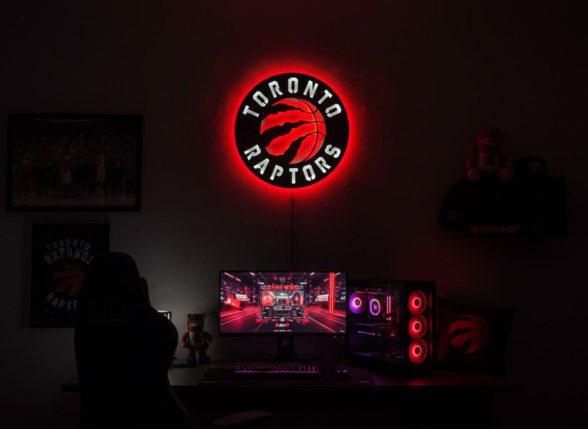 Toronto Raptors Wall Art - Team Logo Game Room Decor Man Cave Gift