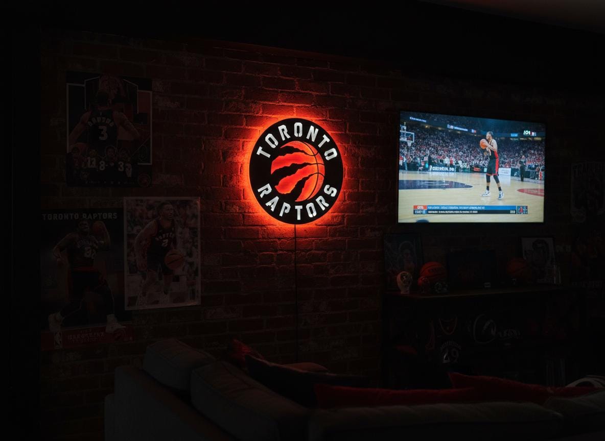 Toronto Raptors Wall Art - Team Logo Game Room Decor Man Cave Gift