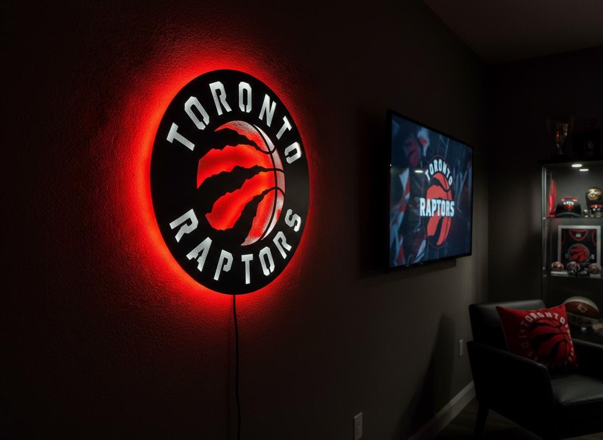 Toronto Raptors Wall Art - Team Logo Game Room Decor Man Cave Gift