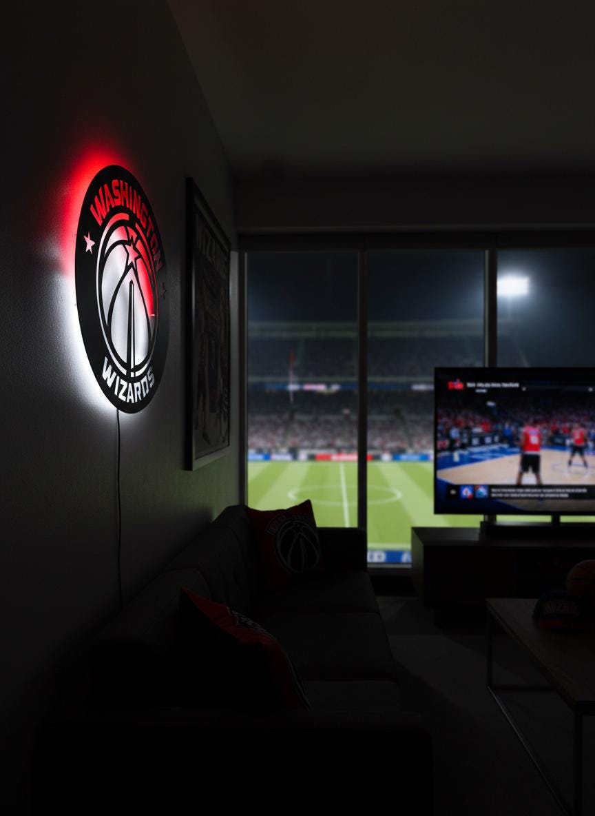 Washington Wizards Wall Art - NBA Team Logo Basketball Game Room Decor
