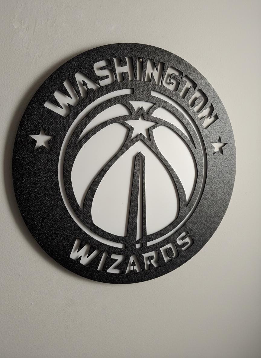 Washington Wizards Wall Art - NBA Team Logo Basketball Game Room Decor