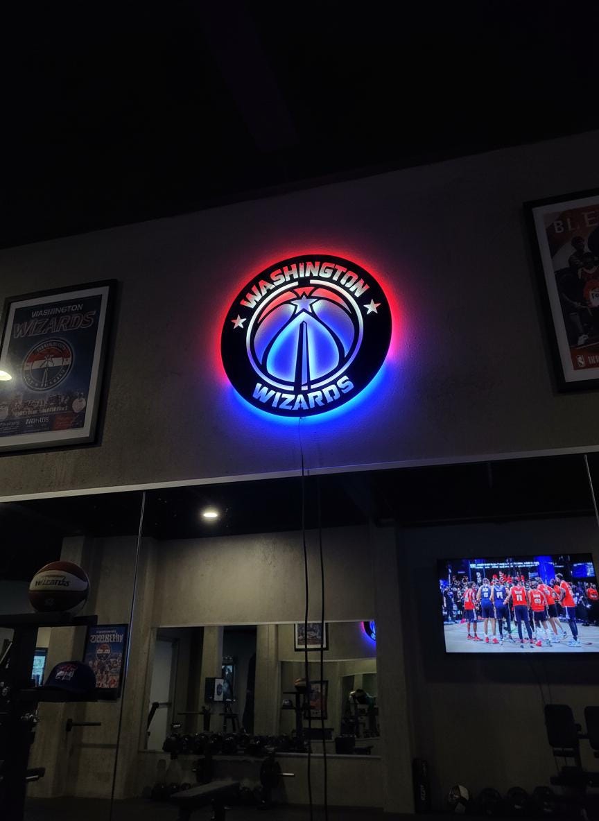 Washington Wizards Wall Art - Unique NBA Team Logo Basketball Decor Gift