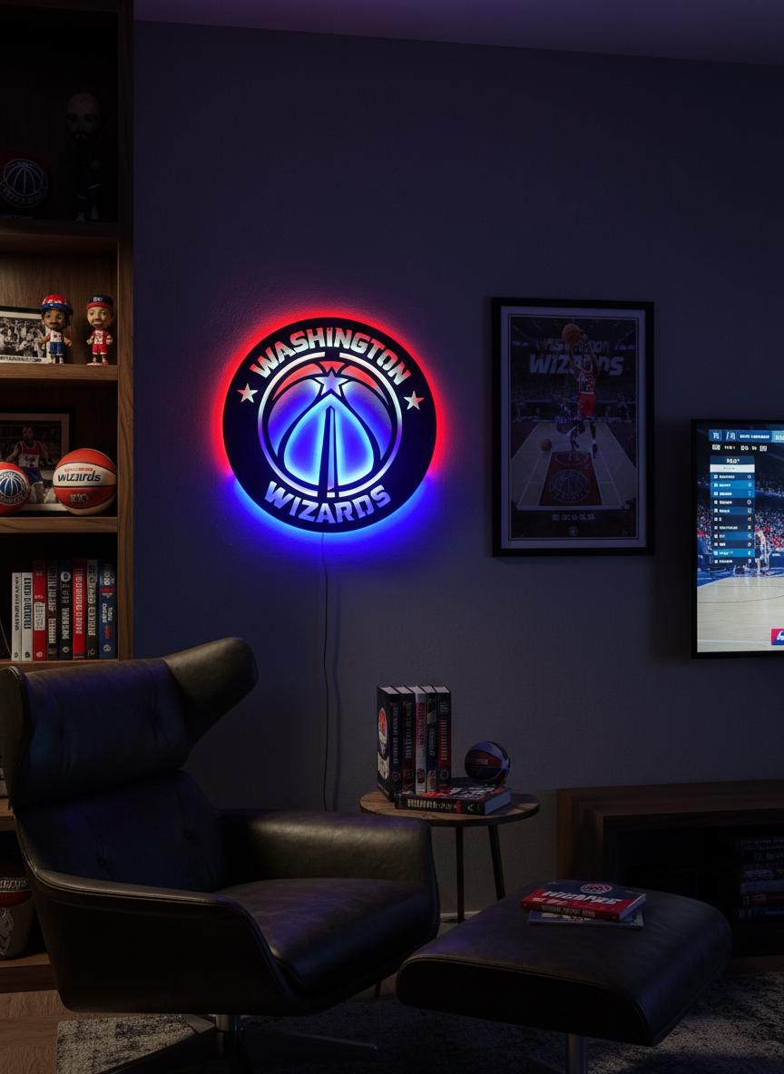 Washington Wizards Wall Art - Unique NBA Team Logo Basketball Decor Gift