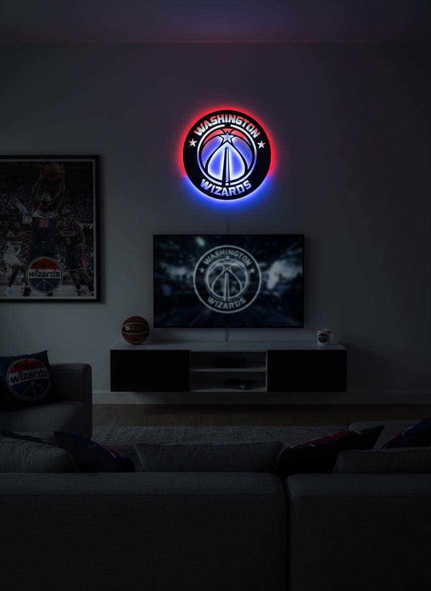 Washington Wizards Wall Art - Unique NBA Team Logo Basketball Decor Gift