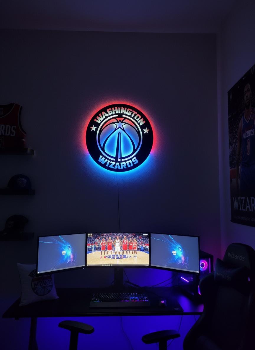 Washington Wizards Wall Art - Unique NBA Team Logo Basketball Decor Gift