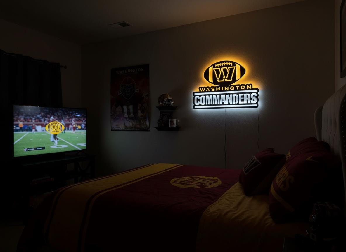 Washington Commanders Sign - NFL Football Team Logo Man Cave Wall Decor