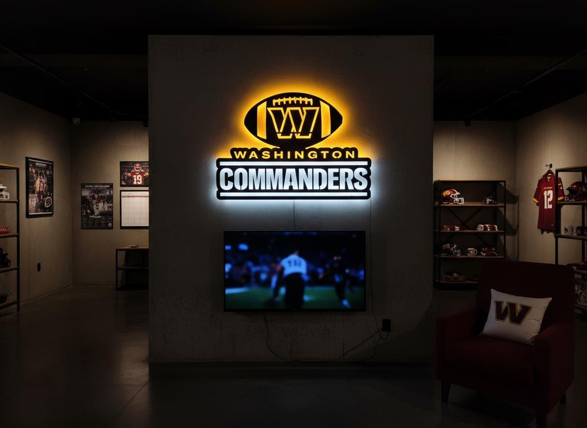Washington Commanders Sign - NFL Football Team Logo Man Cave Wall Decor