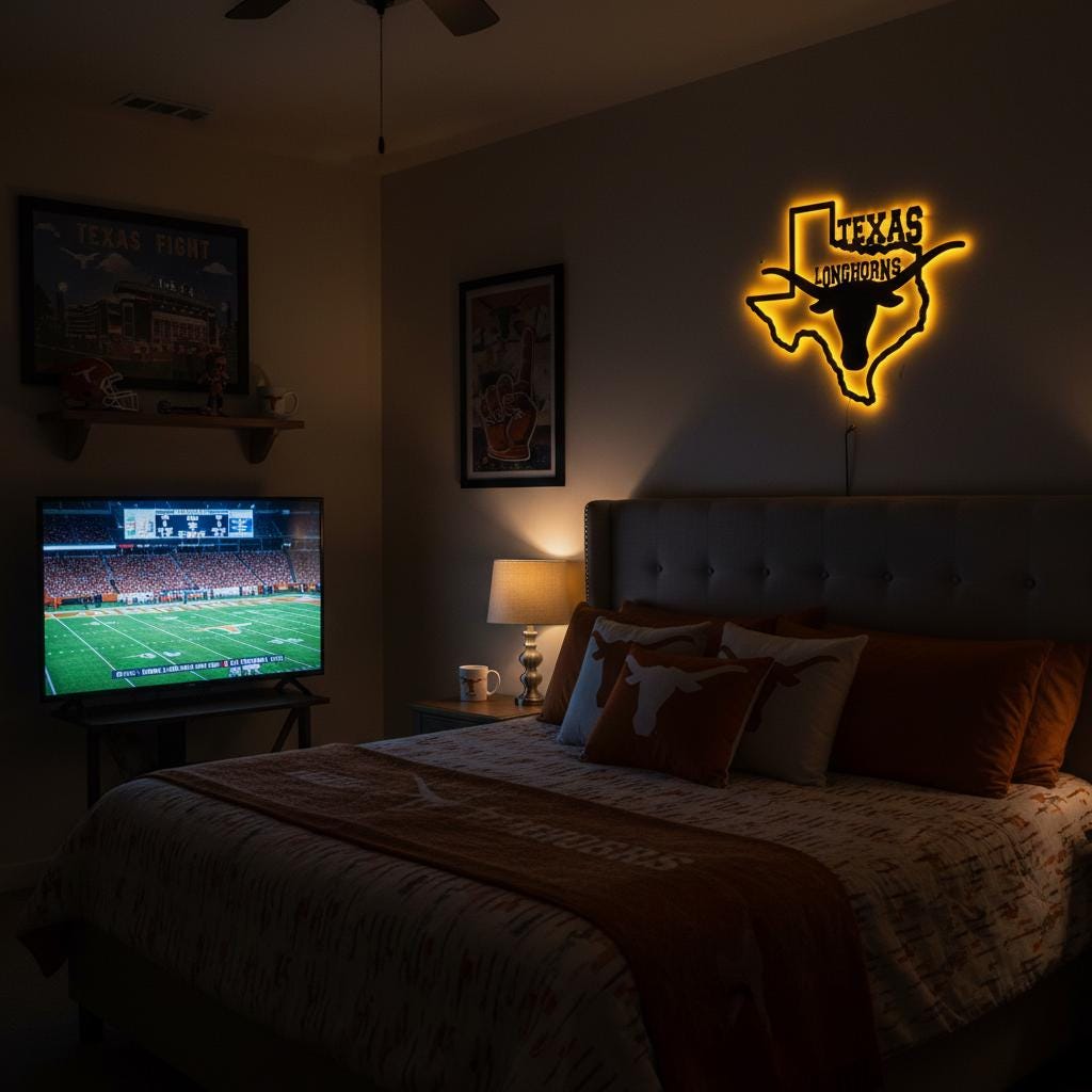 Texas Longhorns Wall Art - UT Hook Em Horns Logo Man Cave Decor
