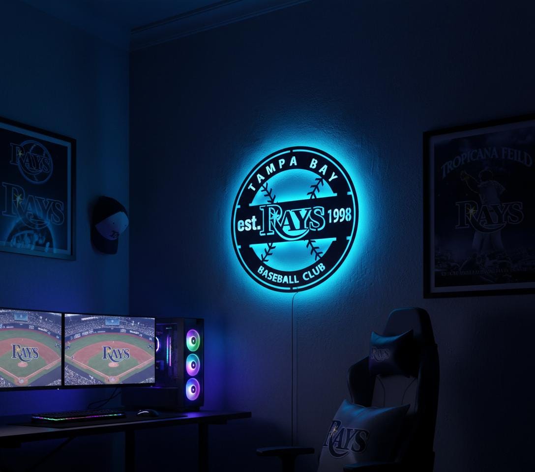 Tampa Bay Rays Wall Art - Team Logo Baseball Game Room Decor