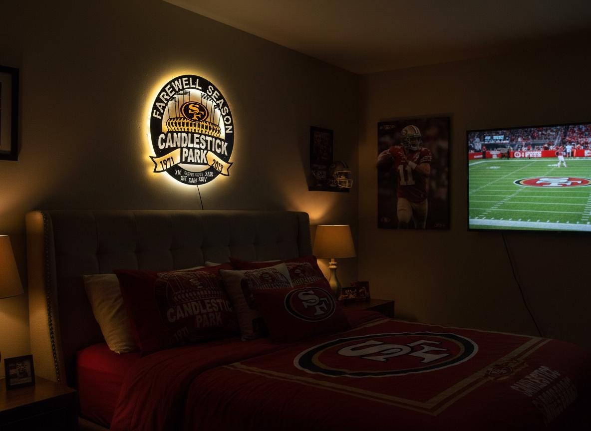 49ers Wall Art - San Francisco Team Logo NFL Football Game Room Decor