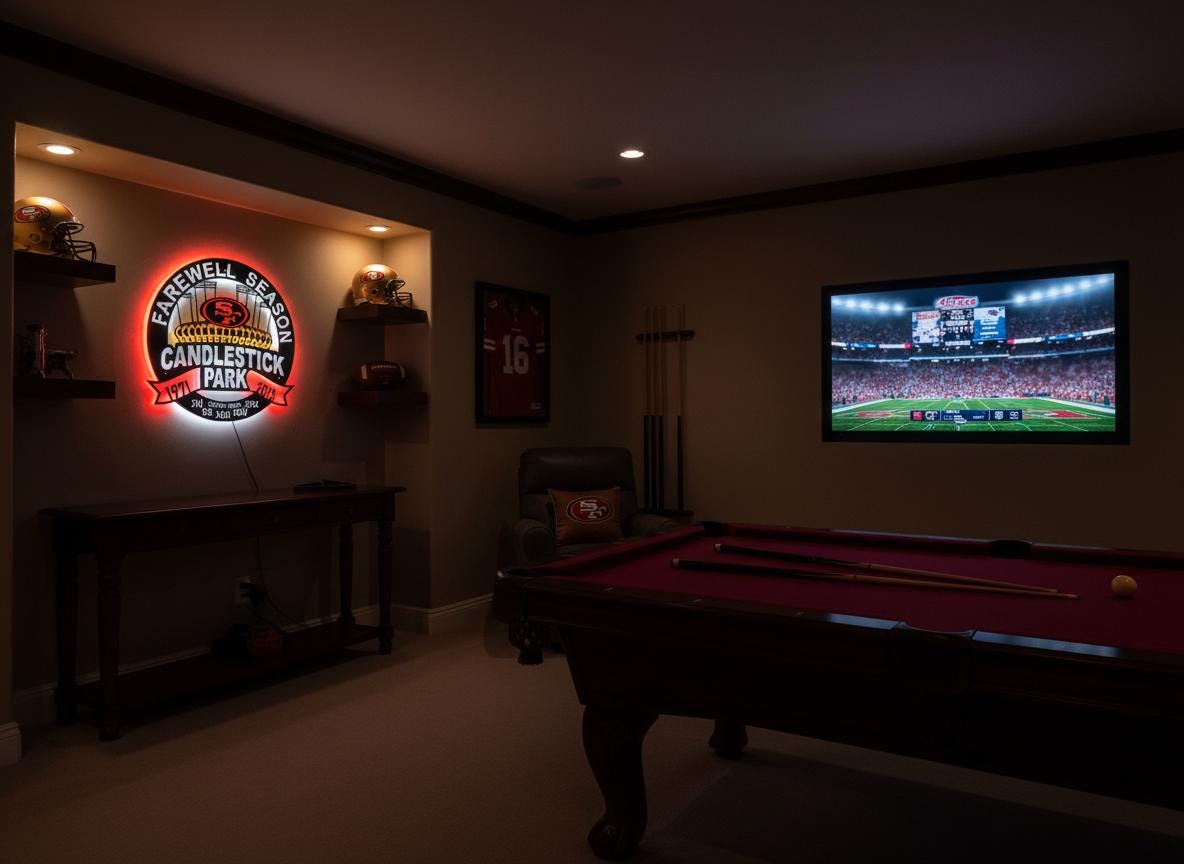 49ers Wall Art - San Francisco Team Logo NFL Football Game Room Decor