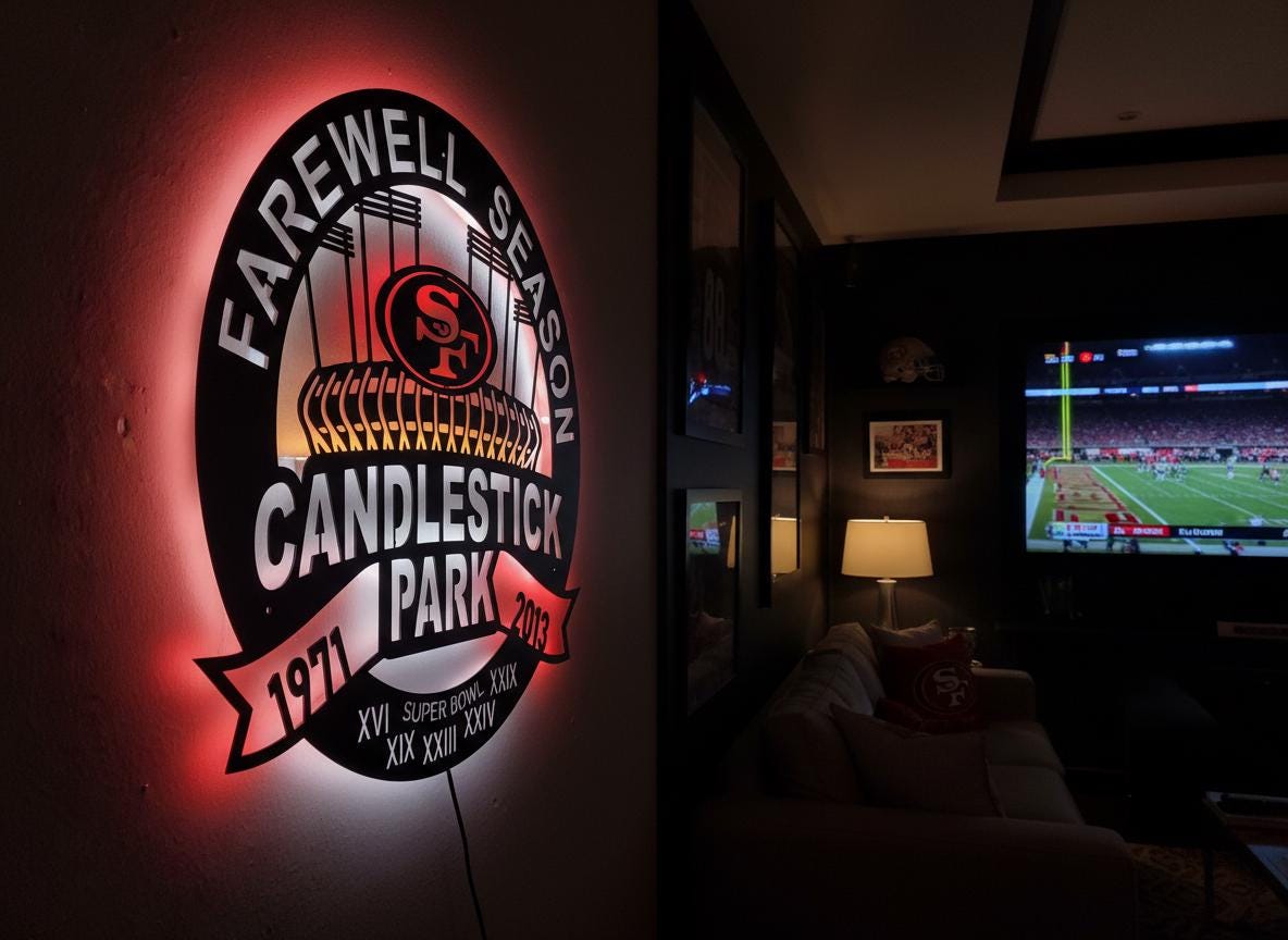 49ers Wall Art - San Francisco Team Logo NFL Football Game Room Decor