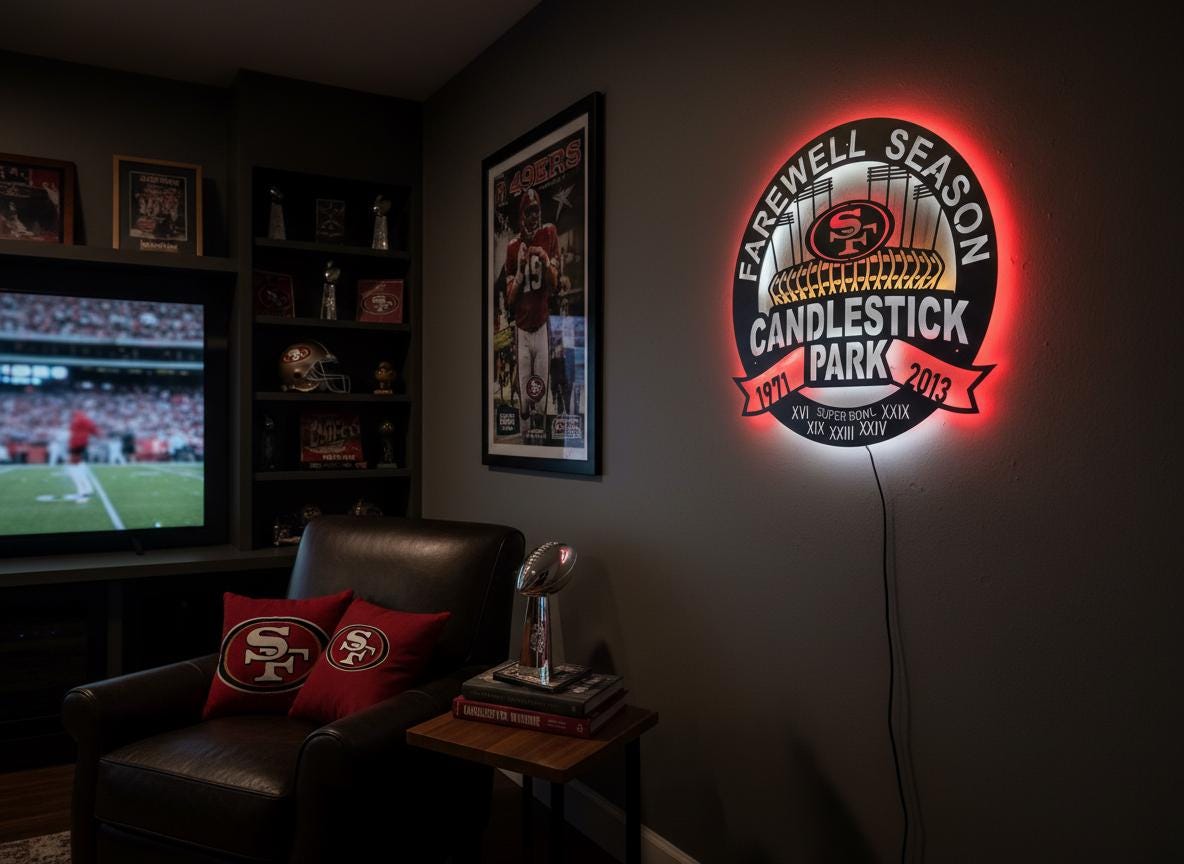 49ers Wall Art - San Francisco Team Logo NFL Football Game Room Decor