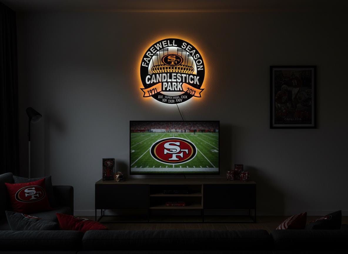 49ers Wall Art - San Francisco Team Logo NFL Football Game Room Decor