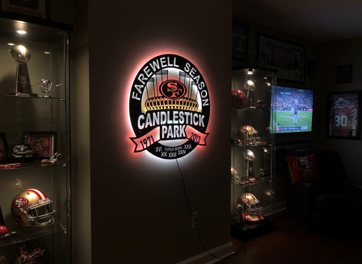 49ers Wall Art - San Francisco Team Logo NFL Football Game Room Decor