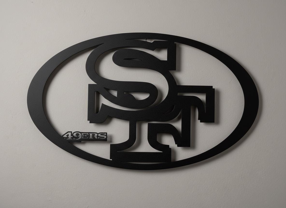 San Francisco 49ers Wall Art - Team Logo Man Cave Decor Game Room Sign