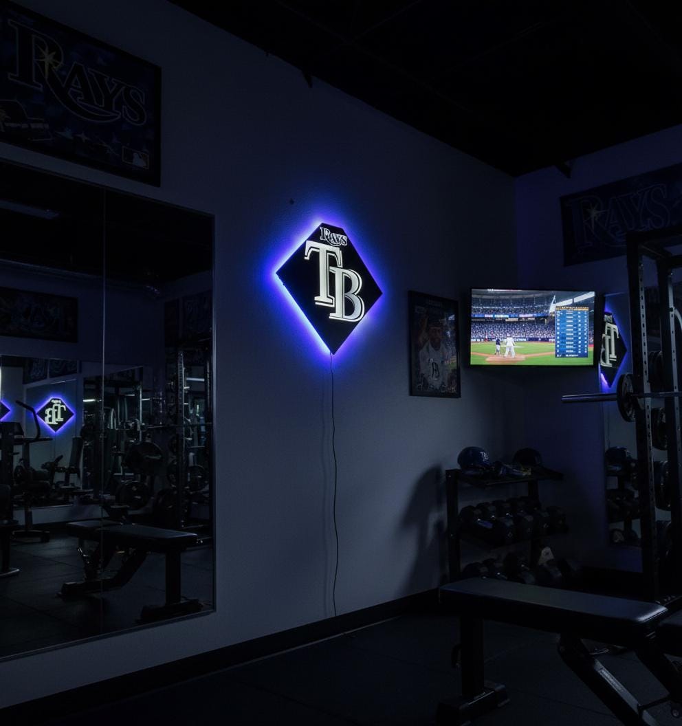 Tampa Bay Rays Wall Art Sign - MLB Baseball Fan Decor - Game Room Gift