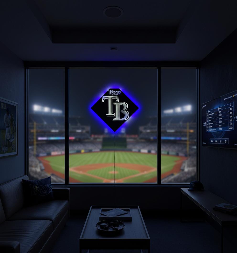 Tampa Bay Rays Wall Art Sign - MLB Baseball Fan Decor - Game Room Gift