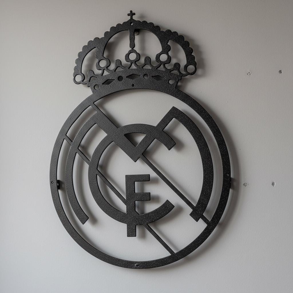 Real Madrid Wall Art - Club Logo Soccer Team Game Room Decor