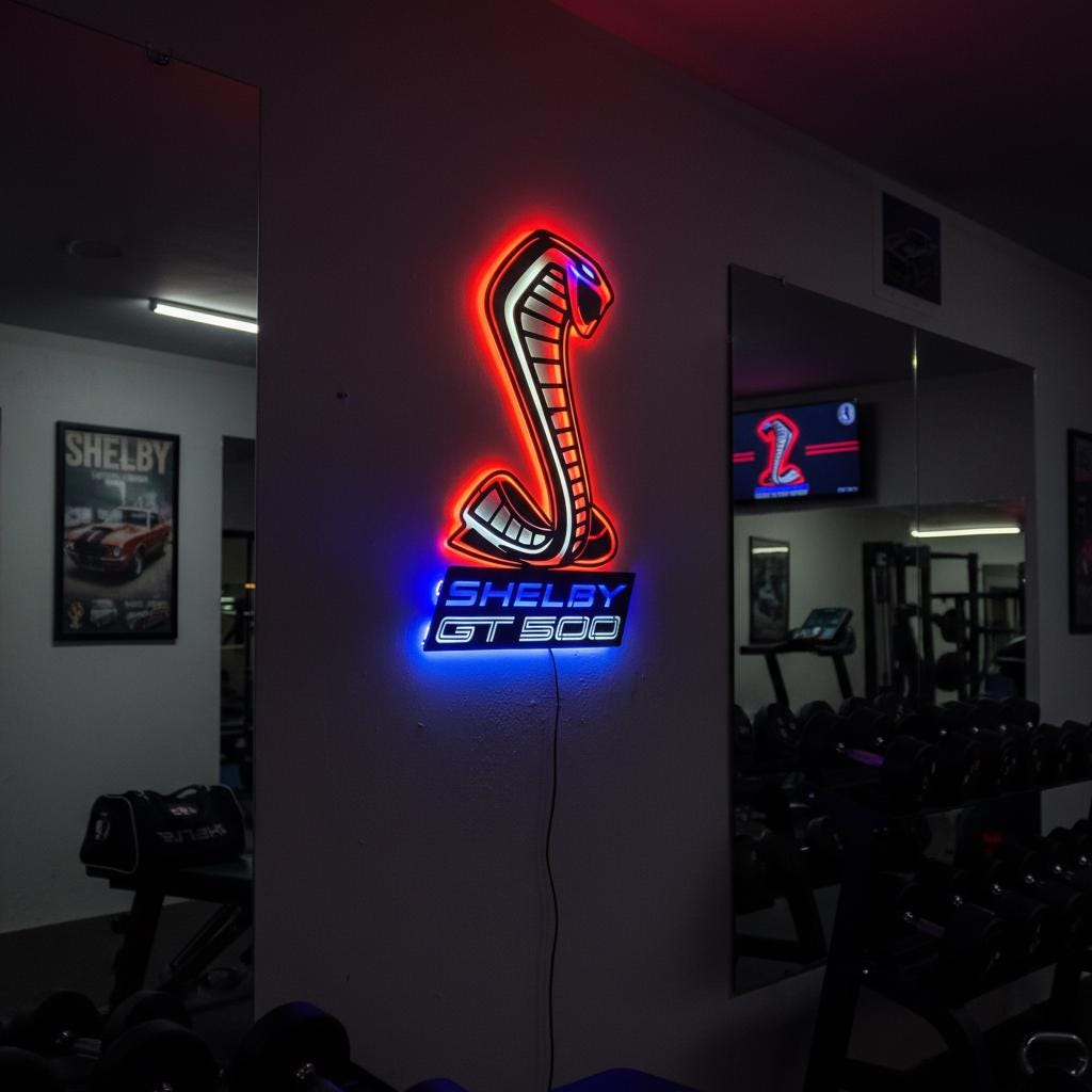 Shelby GT500 Wall Art - Iconic Ford Mustang Garage Decor & Man Cave Gift