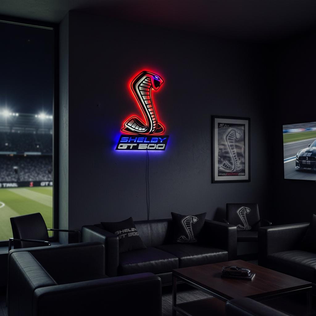 Shelby GT500 Wall Art - Iconic Ford Mustang Garage Decor & Man Cave Gift