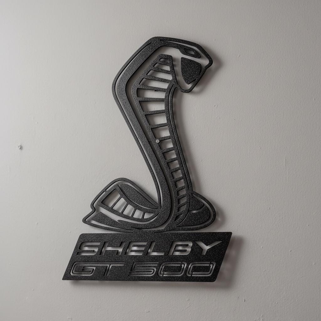 Shelby GT500 Wall Art - Iconic Ford Mustang Garage Decor & Man Cave Gift