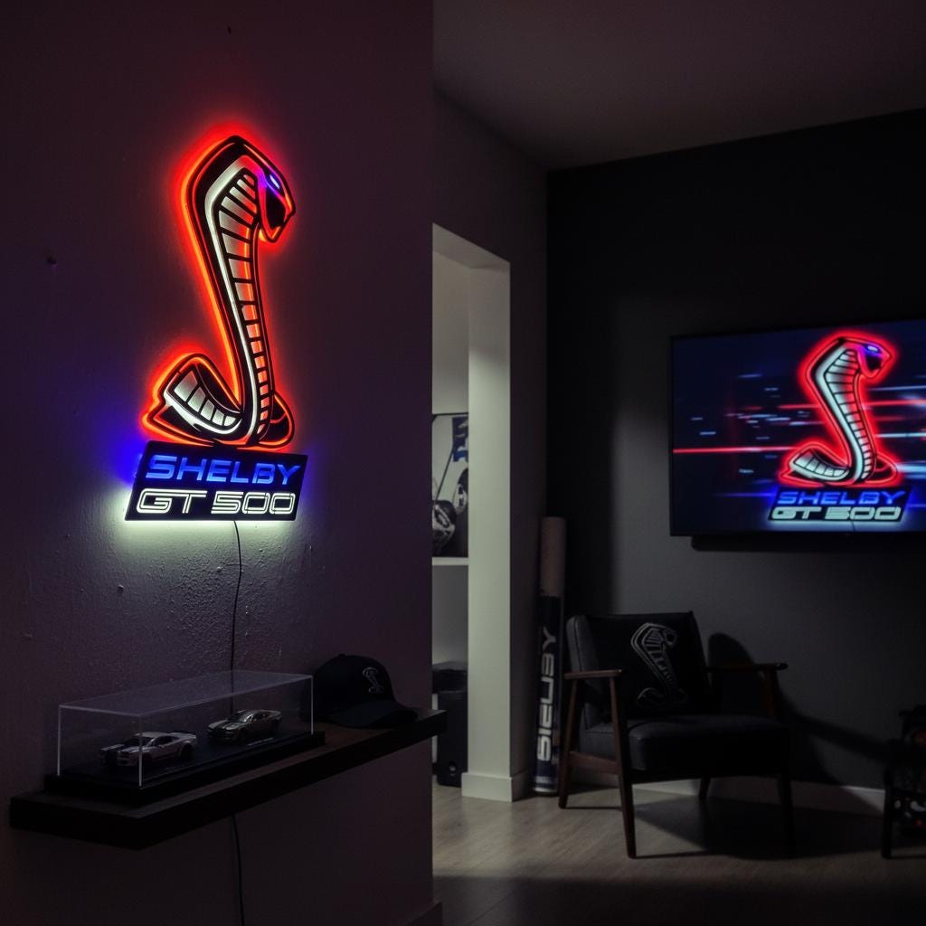 Shelby GT500 Wall Art - Iconic Ford Mustang Garage Decor & Man Cave Gift