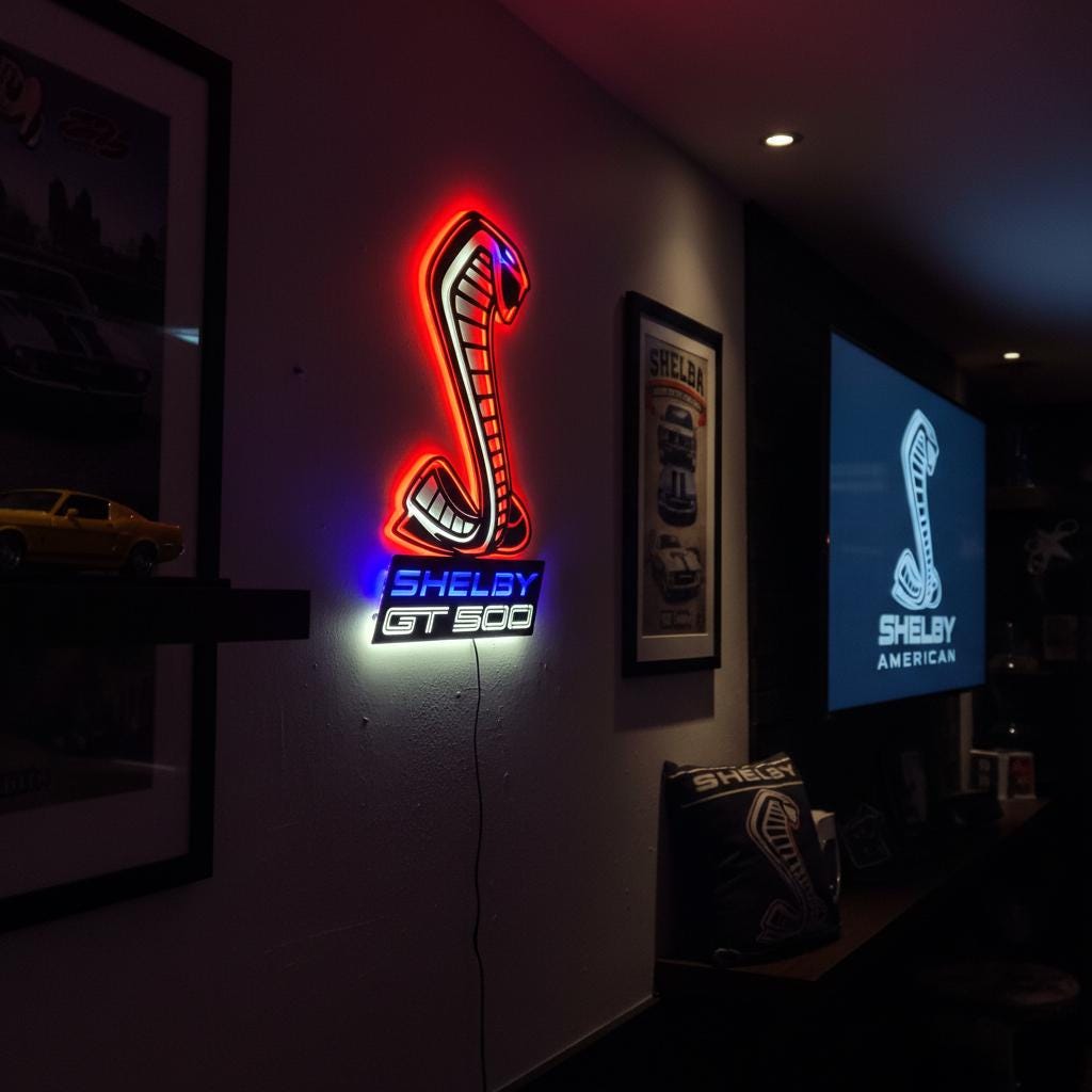 Shelby GT500 Wall Art - Iconic Ford Mustang Garage Decor & Man Cave Gift