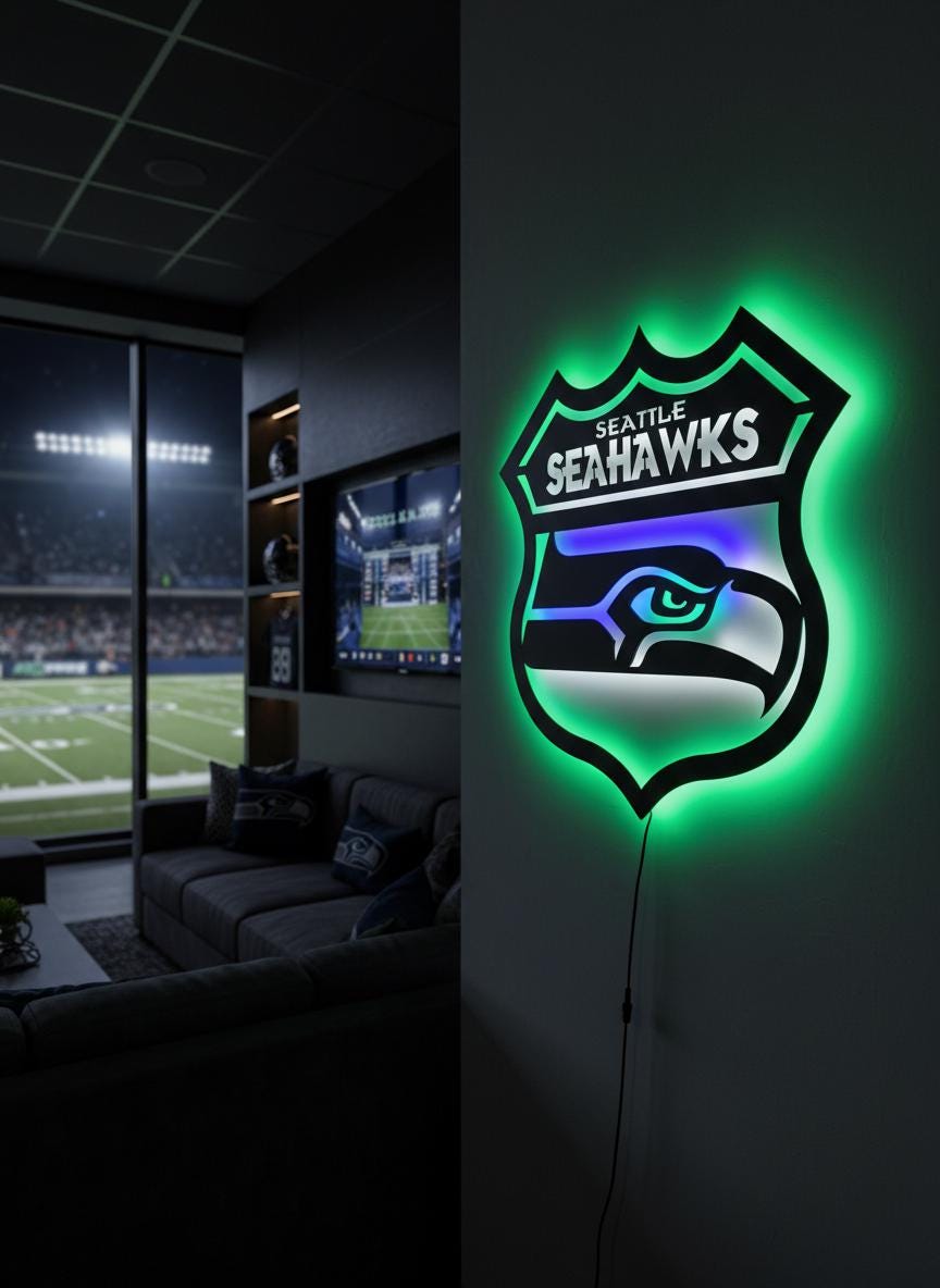Seattle Seahawks Wall Art - Official Team Logo NFL Football Decor Gift