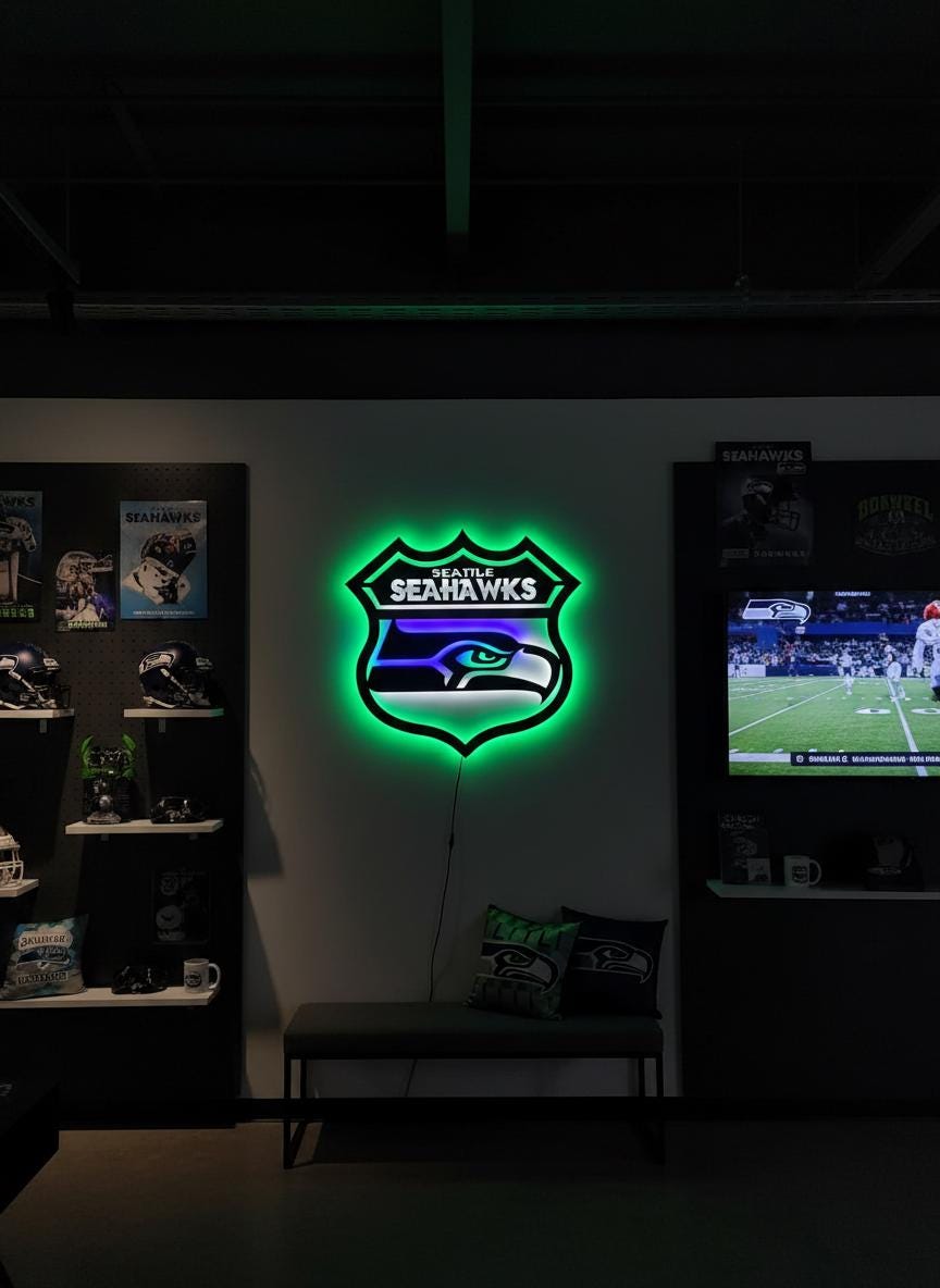 Seattle Seahawks Wall Art - Official Team Logo NFL Football Decor Gift