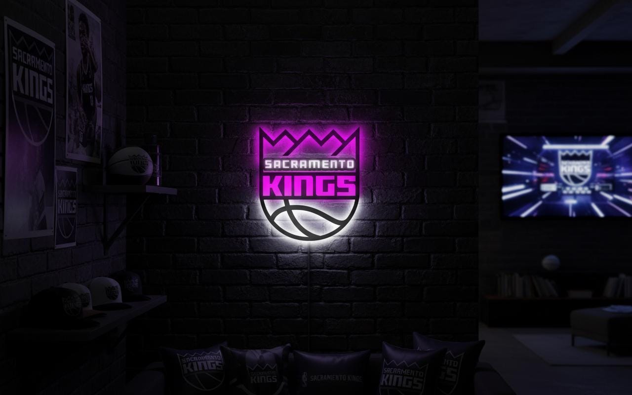 Sacramento Kings Wall Art - Team Logo Basketball Decor Game Room Gift