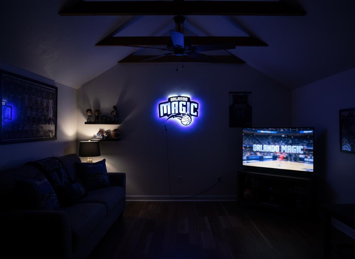 Orlando Magic Wall Art - NBA Team Logo - Game Room Decor Man Cave Sign