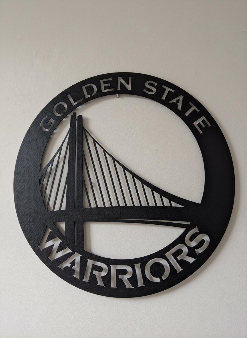Golden State Warriors Wall Art - NBA Team Logo Sports Fan Game Room Decor