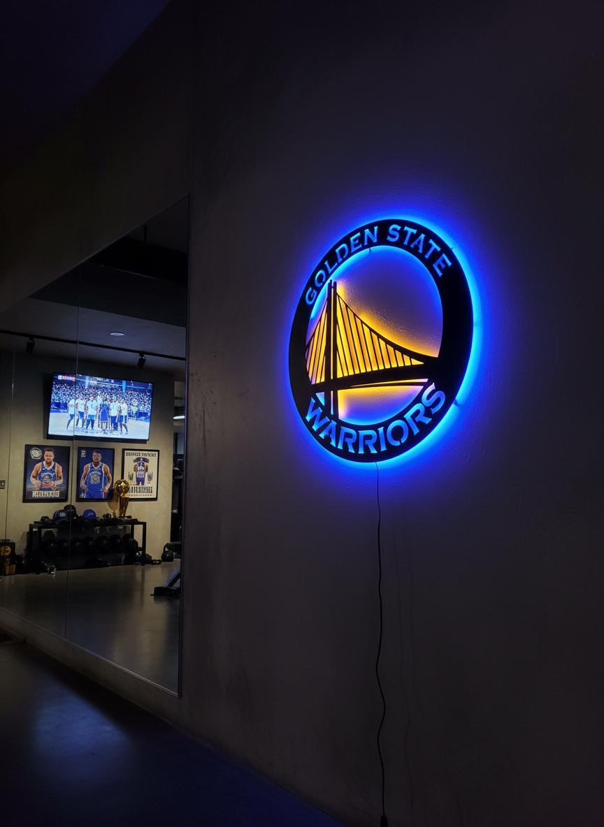 Golden State Warriors Wall Art - NBA Team Logo Sports Fan Game Room Decor