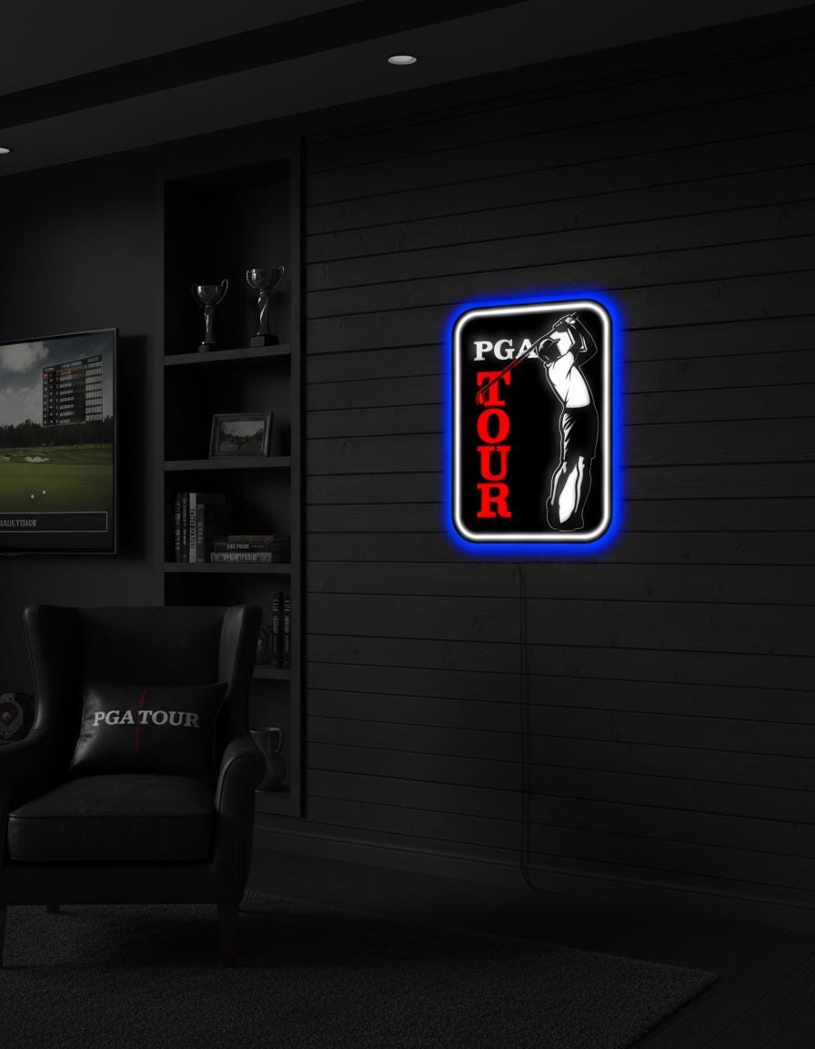 PGA Tour Metal Wall Art – Golf Logo Decor, Man Cave Statement Piece