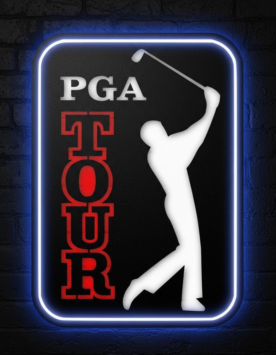 PGA Tour Metal Wall Decor – Golf Enthusiast Man Cave Sign