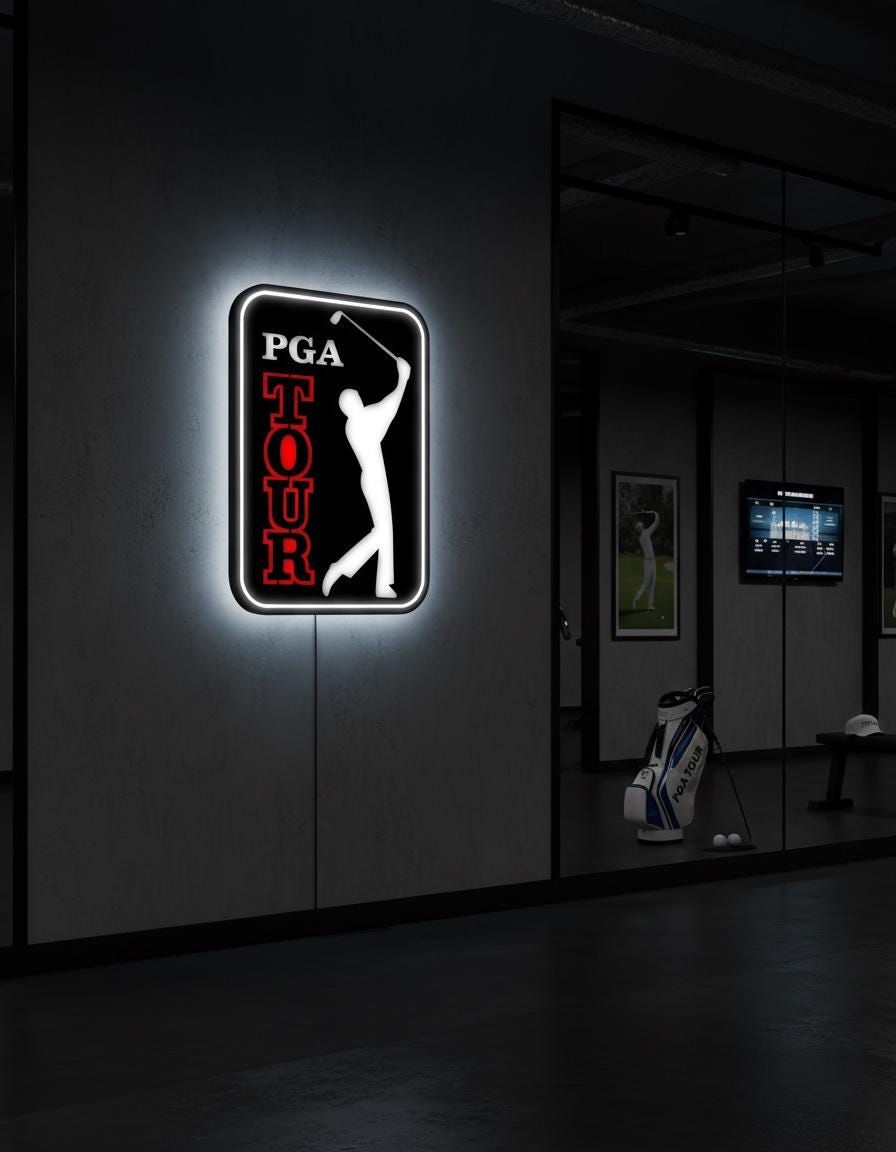 PGA Tour Metal Wall Decor – Golf Enthusiast Man Cave Sign
